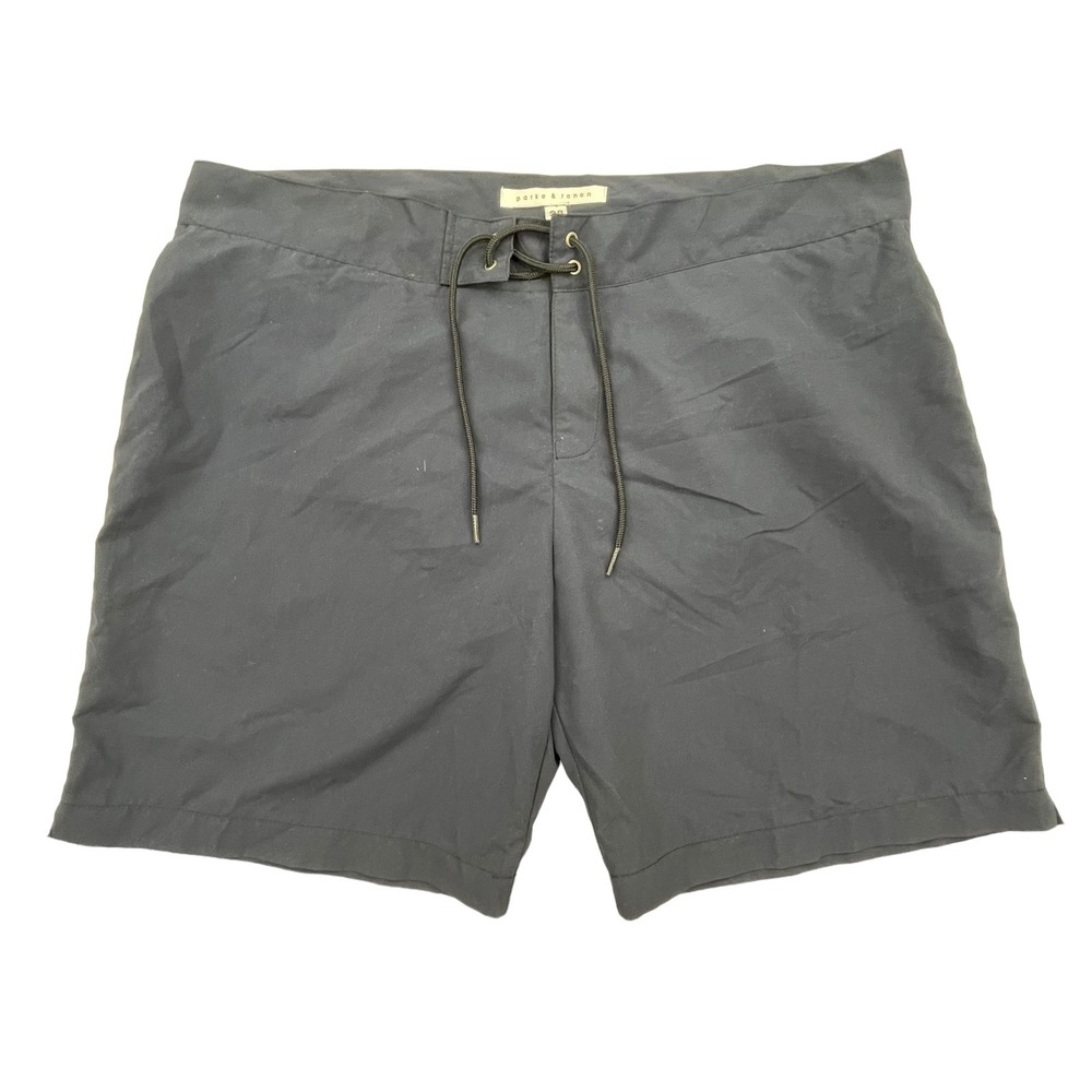 Parke & Ronen Mens Blue Medium Wash Drawstring Waist Swim Shorts Size 38